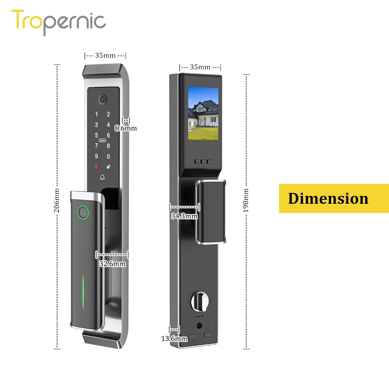 Троперная помещение TTlock Звънец Автоматичен Биометрична Система за Заключване на вратите на Камерата с пръстови отпечатъци Интелигентни Ключалки4