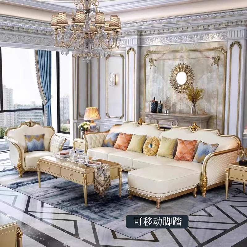 Лесен луксозен кожен диван директно реда за четирима души, е проста европейската хол от телешка кожа, малки домакински комбинация2