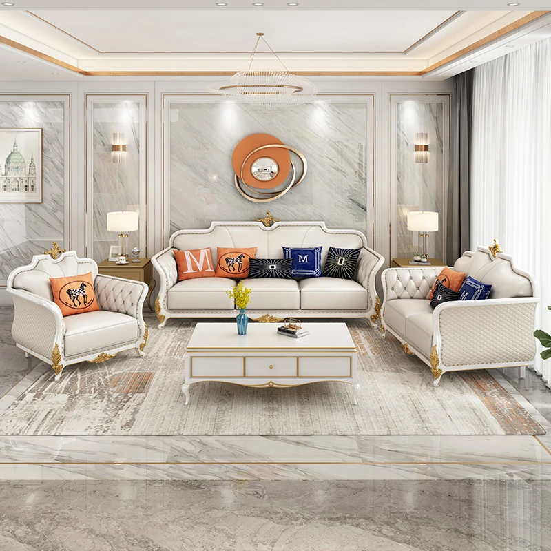 Лесен луксозен кожен диван директно реда за четирима души, е проста европейската хол от телешка кожа, малки домакински комбинация3