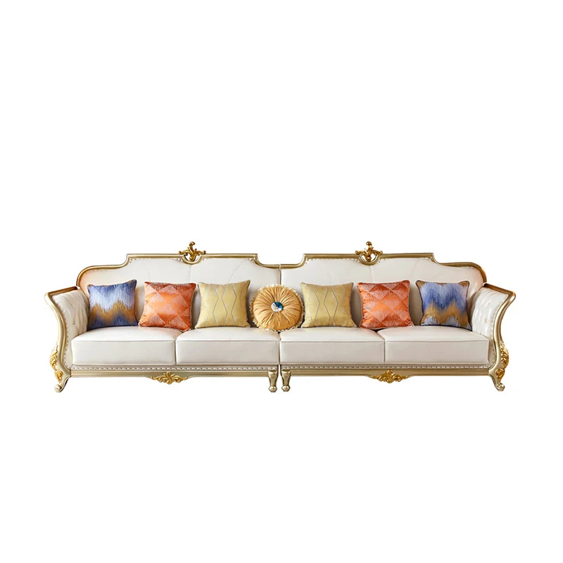 Лесен луксозен кожен диван директно реда за четирима души, е проста европейската хол от телешка кожа, малки домакински комбинация4