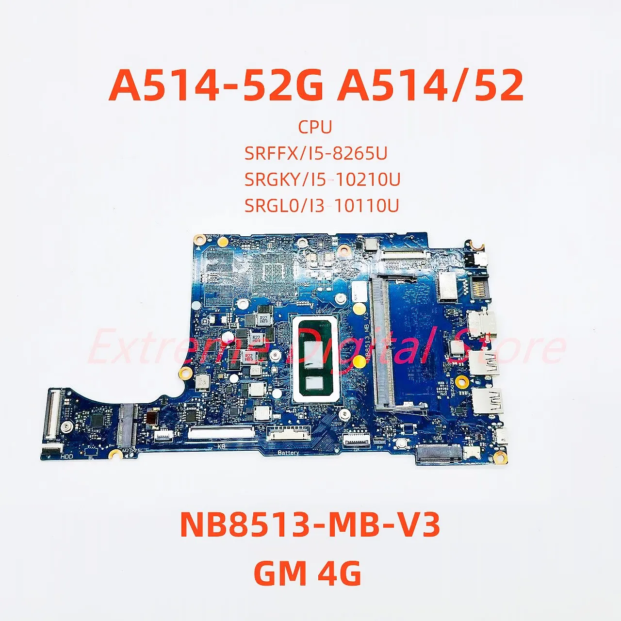 Дънна платка NB8513-MB-V3 е приложима за ACER Aspire A514-52G A514/52 4G с процесор, протестированным на 100%, преди да изпратите0