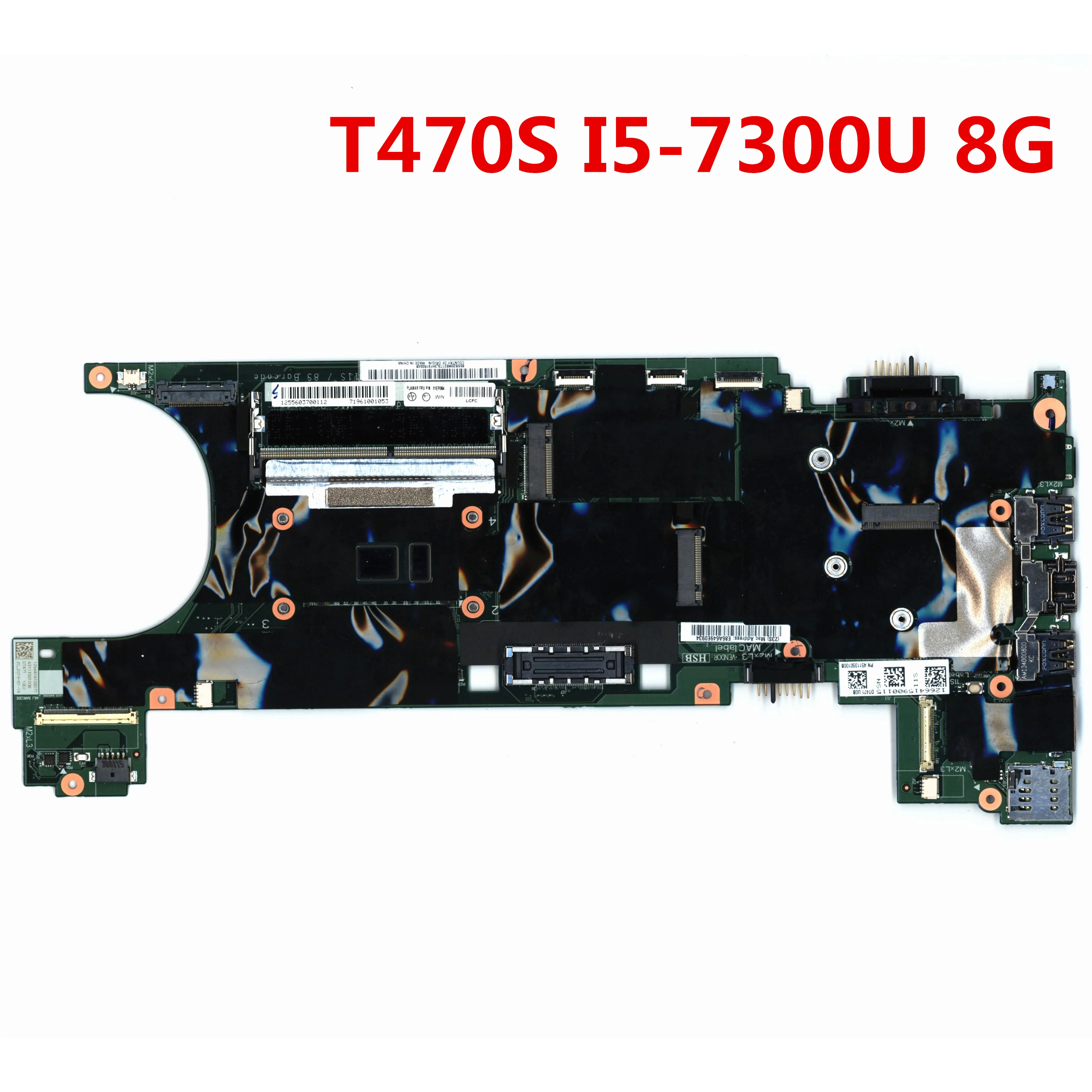 Възстановена дънна Платка за лаптоп Lenovo T470S FRU 01ER344 01ER065 01ER064 I5-7300U процесор, 8 GB оперативна памет0