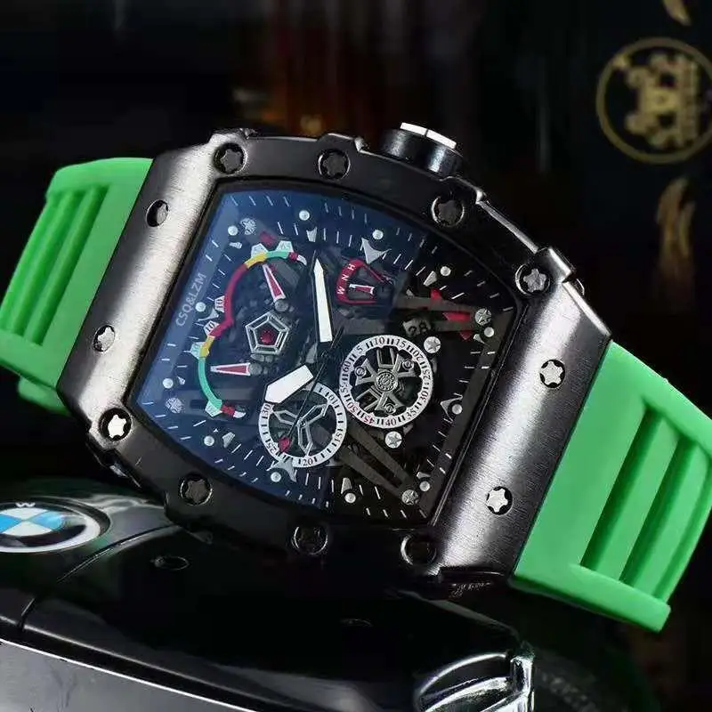 модерен мъжки часовник с 3 контакти, най-добрата марка за луксозни силиконови спортни часовници, мъжки кварцов часовник с дата Reloggio Mascurino1