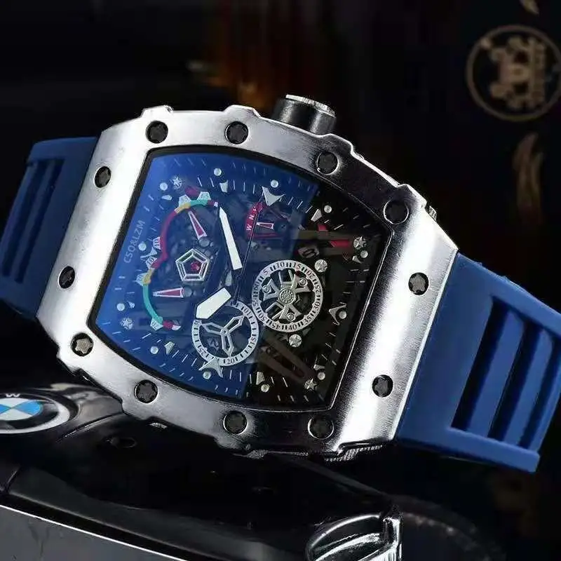 модерен мъжки часовник с 3 контакти, най-добрата марка за луксозни силиконови спортни часовници, мъжки кварцов часовник с дата Reloggio Mascurino5