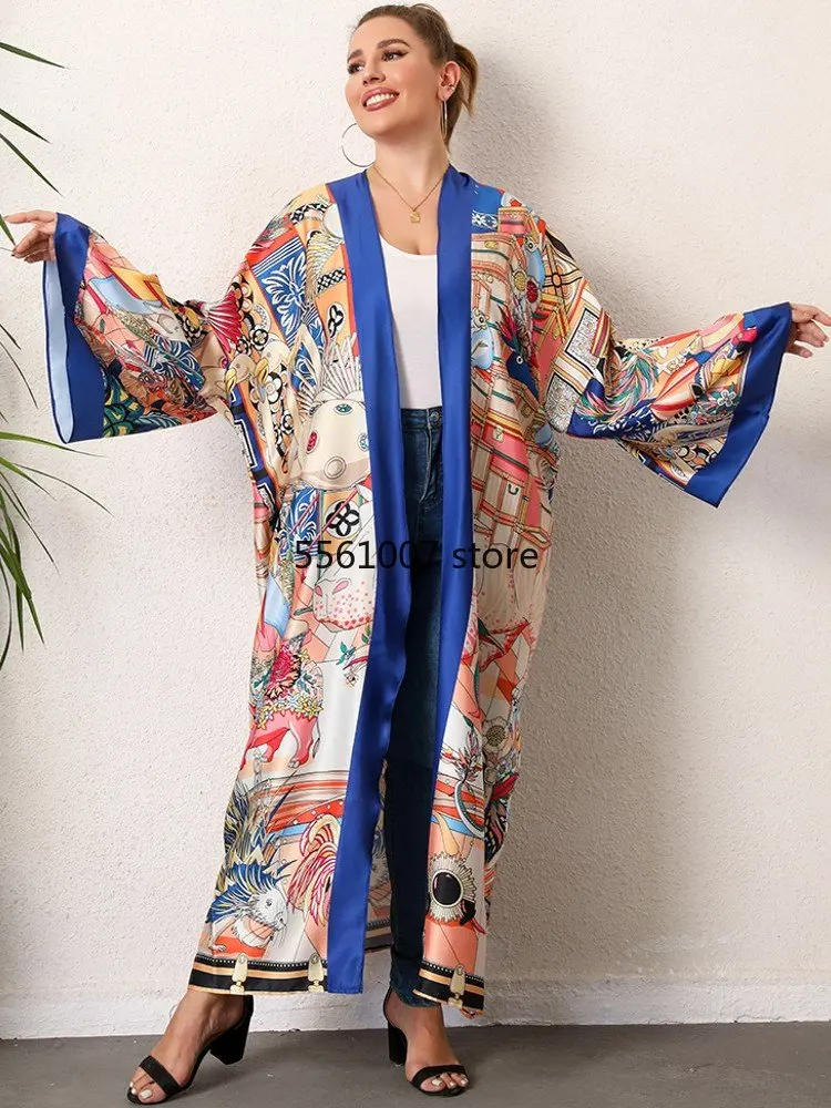 Палто от полиестер в африканския стил за жени дашики, нов стил, пролетта и есента рокля мода африканска дрехи, японското кимоно0