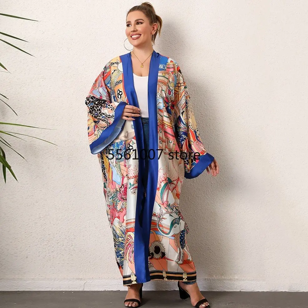 Палто от полиестер в африканския стил за жени дашики, нов стил, пролетта и есента рокля мода африканска дрехи, японското кимоно1
