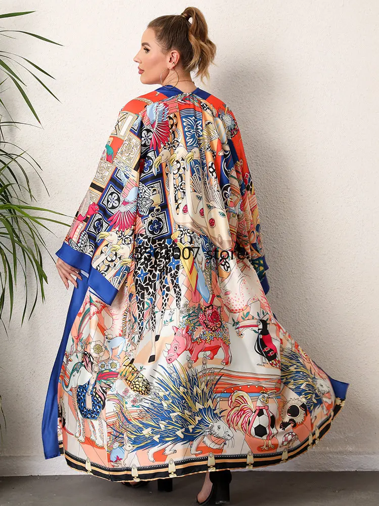 Палто от полиестер в африканския стил за жени дашики, нов стил, пролетта и есента рокля мода африканска дрехи, японското кимоно4