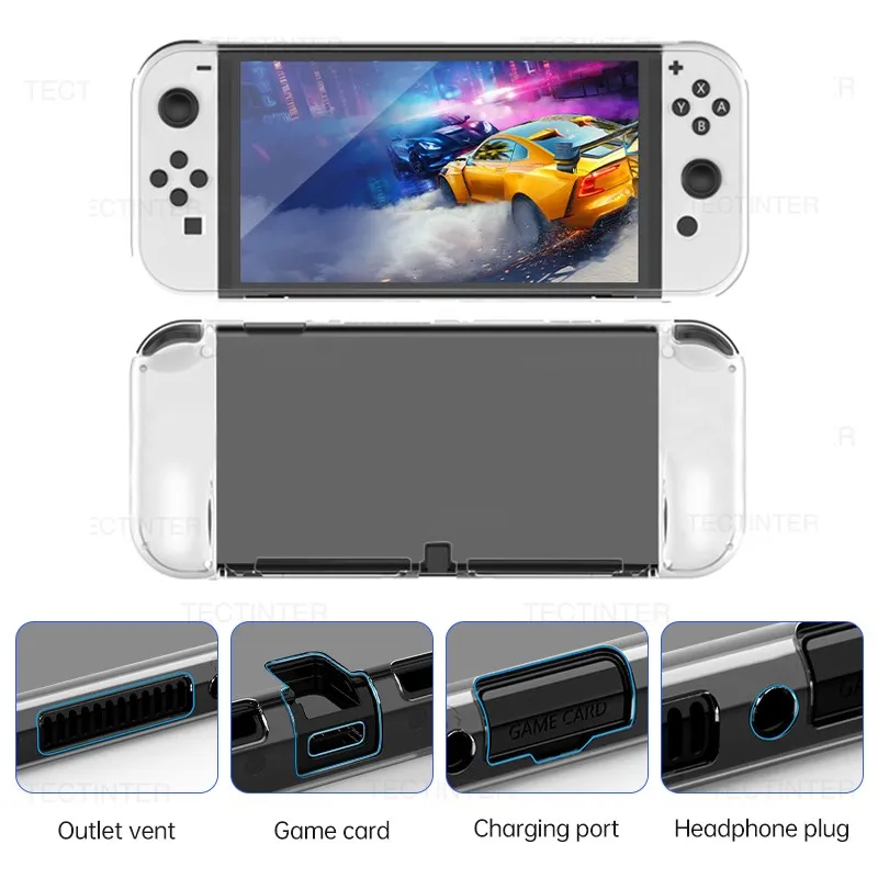 Прозрачен Защитен калъф, Съвместим с OLED-конзола Nintendo Switch, Защита От Драскотини За аксесоари NS OLED0