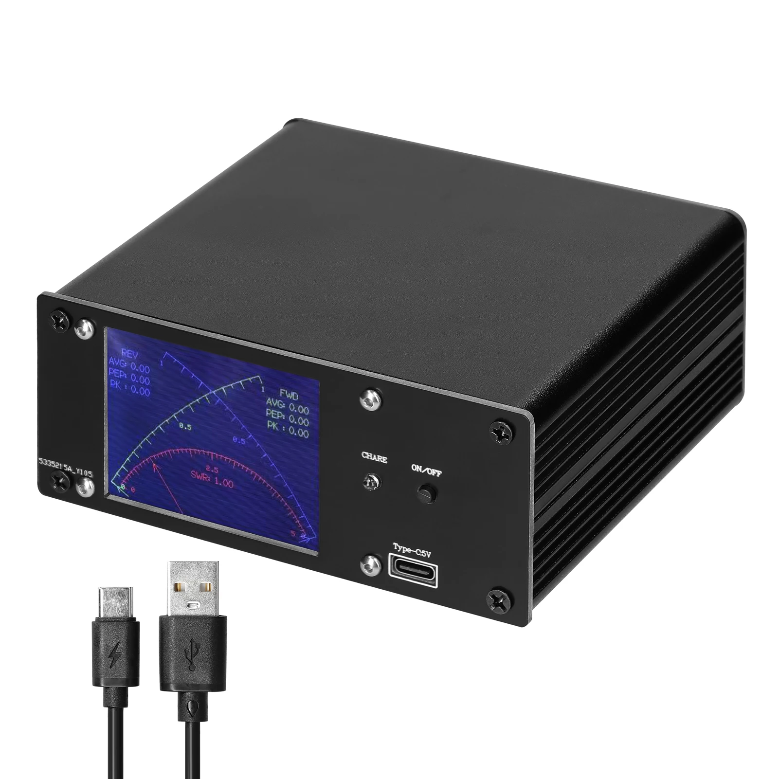 0,4 Mhz-60 Mhz 0,1 Mw-1 кВт М постоянна вълна 2,4-инчов TFT Сензорен дисплей КСВ PWR Измерители на къси вълни Ваттметр Мощност0