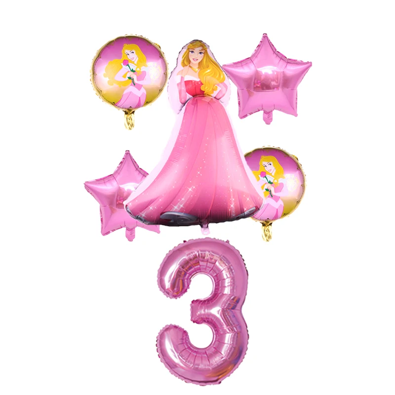 6 бр./лот, балони принцеса, 32-инчов номер, Снежанка, балони топки за душата на детето, украса за парти в чест на рождения ден, играчки за момичета3