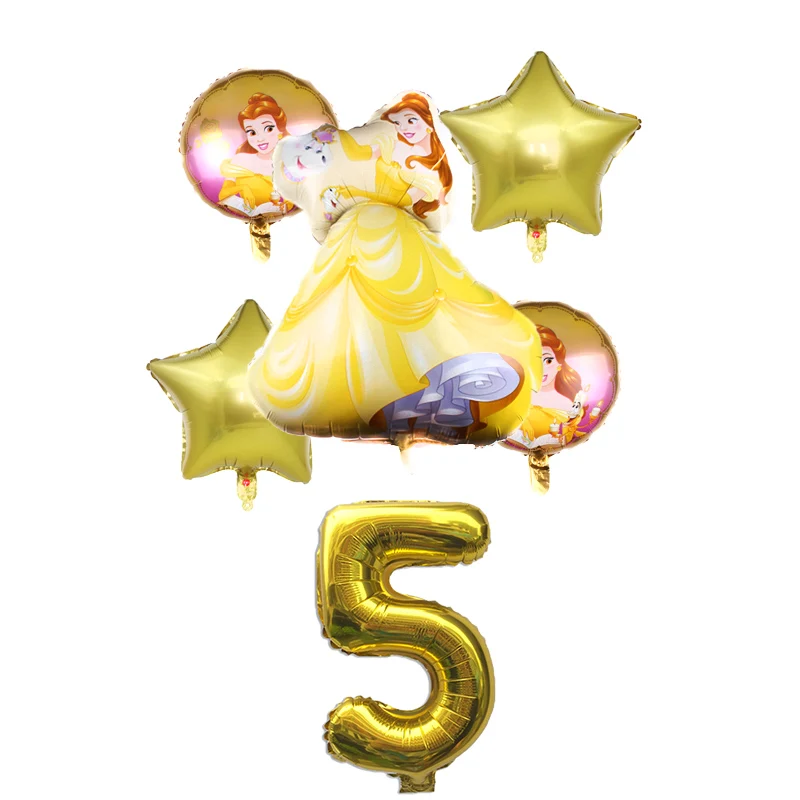 6 бр./лот, балони принцеса, 32-инчов номер, Снежанка, балони топки за душата на детето, украса за парти в чест на рождения ден, играчки за момичета5
