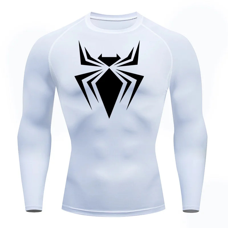Спортна Мъжка риза с дълъг ръкав за Фитнес зала Еластична Спортна тениска за фитнес със суха Засаждане Мъжки Спортни Компресия Чорапогащник Rashguard5