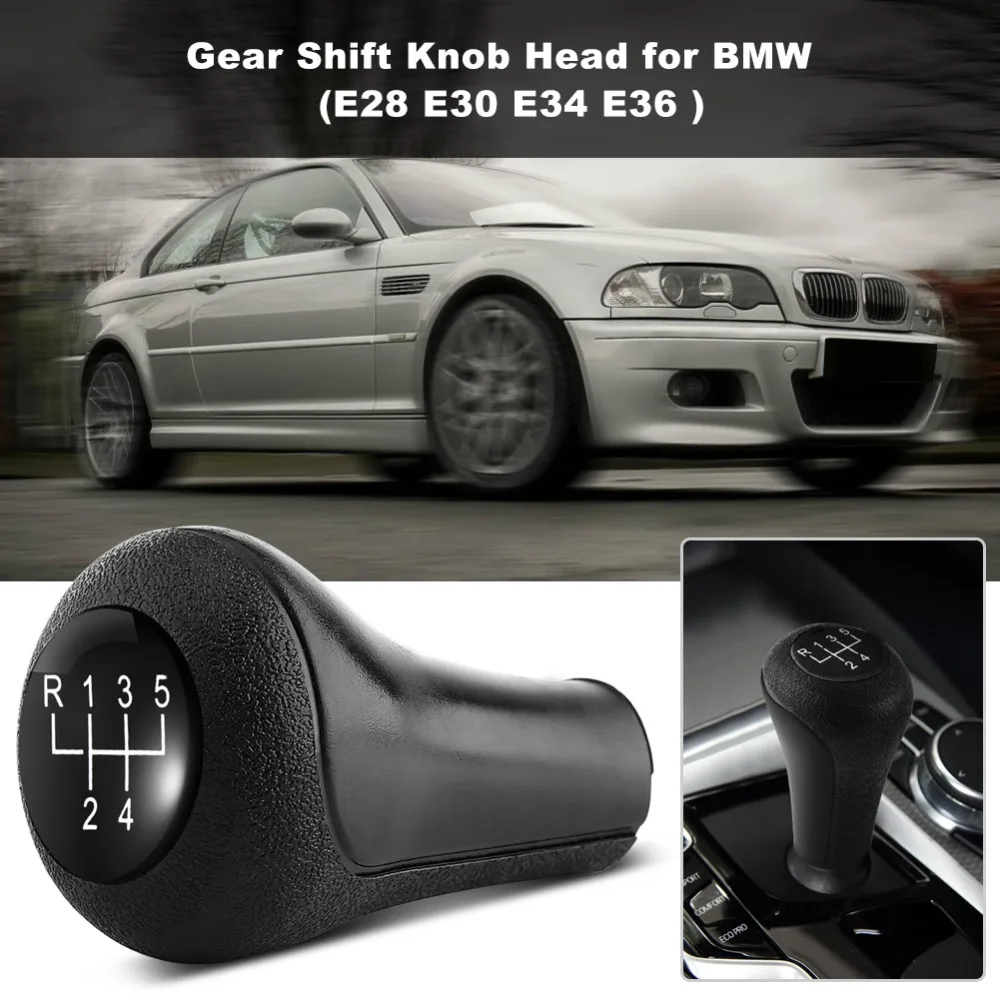 За BMW E28 E30 E34 E36 Дръжка на скоростния Багажника с 5-Степенна Автомобили Дръжка на скоростния Корона Ръкохватка Ръчна изработка Изкуствена Кожа Кола-Стайлинг Черен0