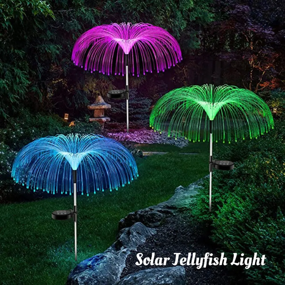 Z40 7 цвята, лампа във формата на медузи, led Слънчев Градински лампа, водоустойчив Външен оптичен прожектор, Украса пътеки за двор, уличен фенер1