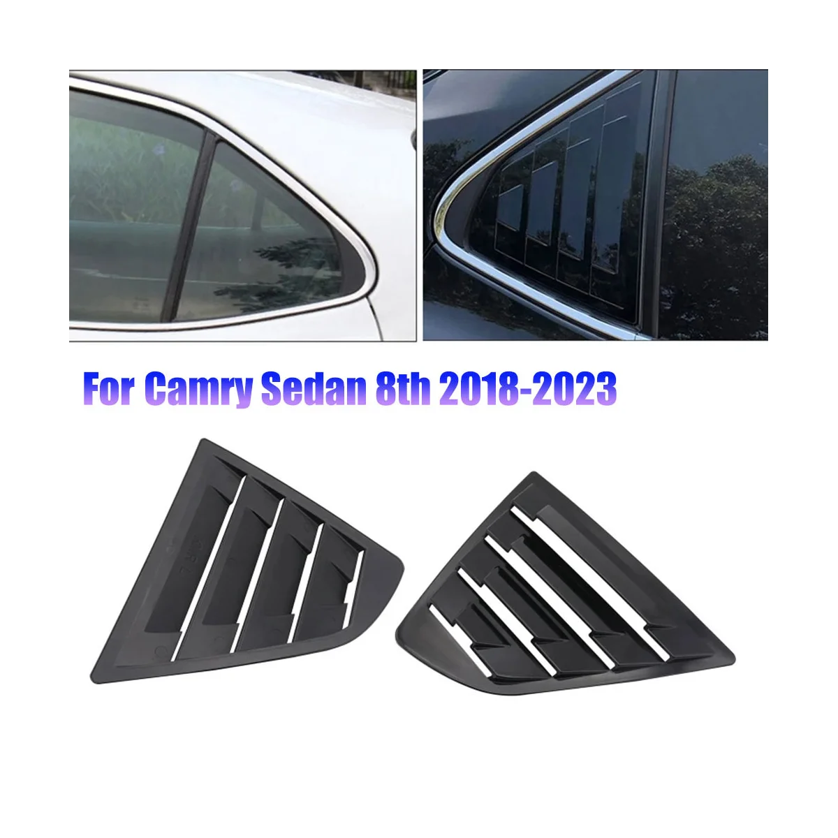 1 чифт Тампон върху Страничната шторку на задното стъкло за Седан 8Th 2018-2023 вентилационна (противовакуумна) канална лъжичка Разкрасяване2