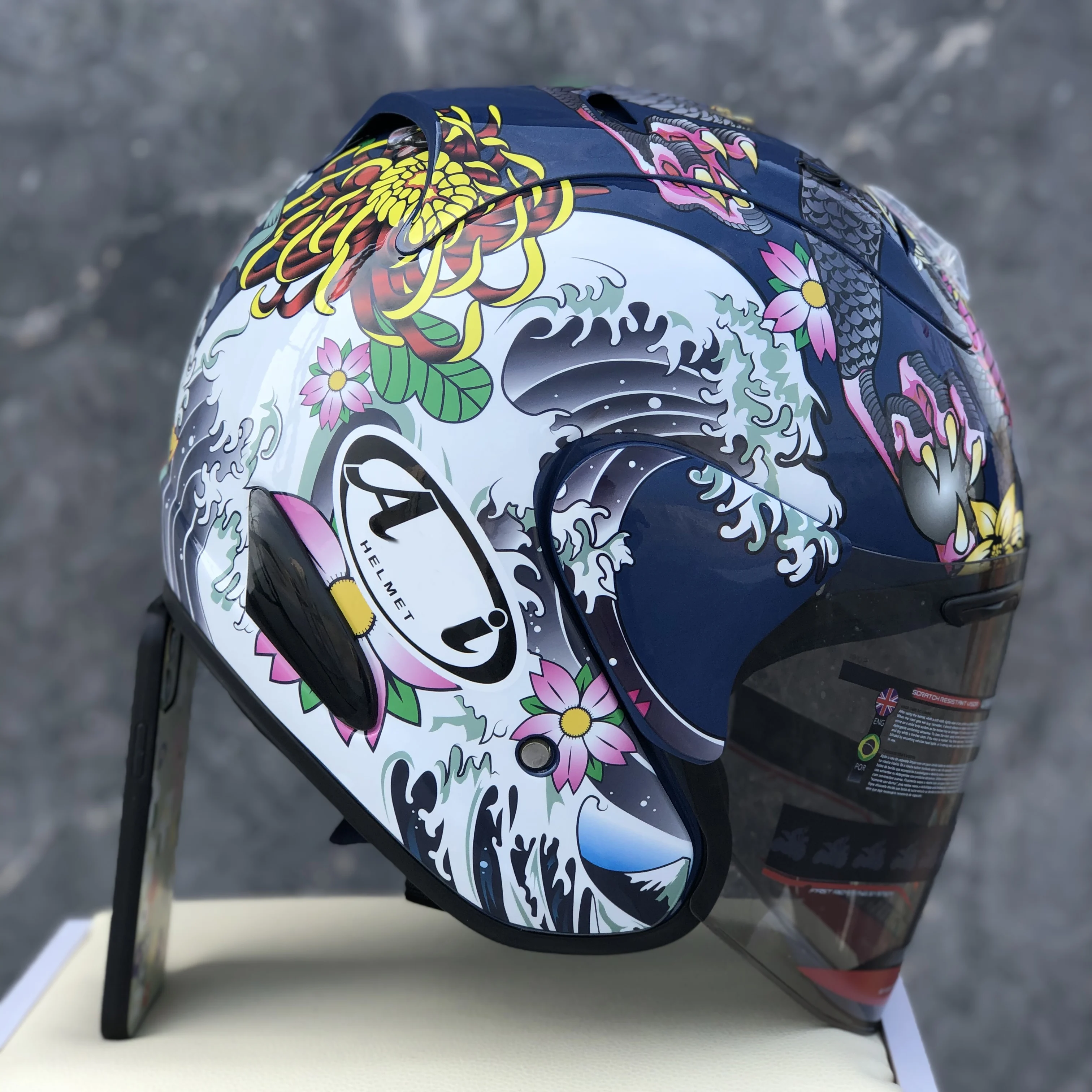 Мотоциклет шлем с открито лице Dong ying long-тъмен цвят, за езда, за мотокрос, каска за мотобайка4