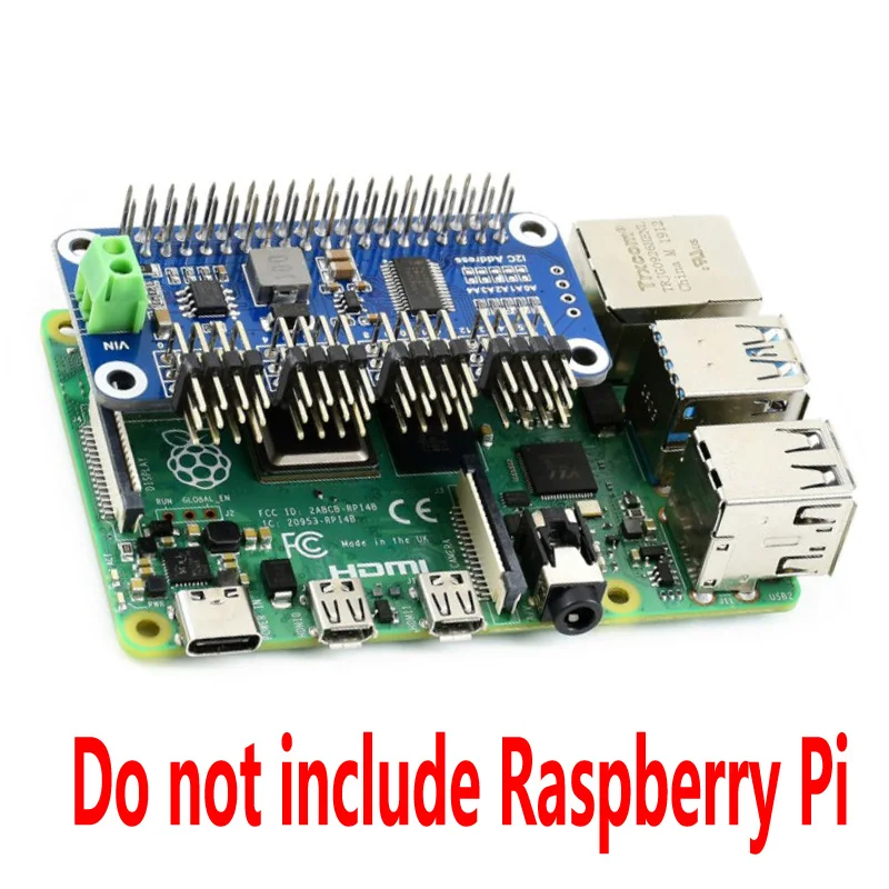 Капак на водача на серво Raspberry Pi (B) 16-канален, 12-битова, I2C3