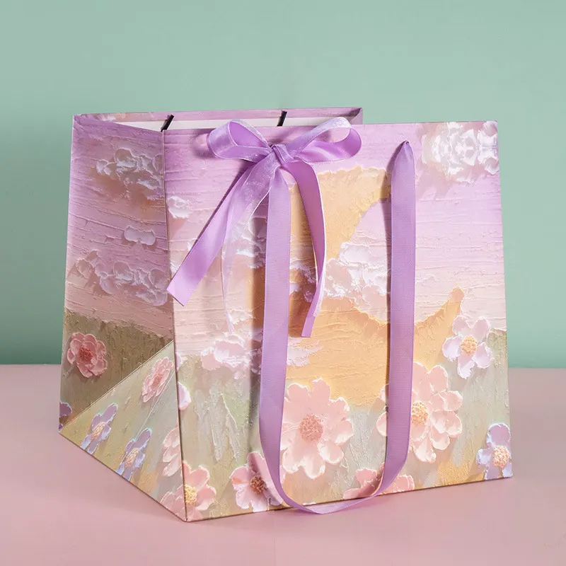 Живопис с маслени бои Плик Кутия с цветя, Опаковане на подаръци за Свети Валентин Преносими Чанти за рождения Ден на Аксесоари за украса на Нова2