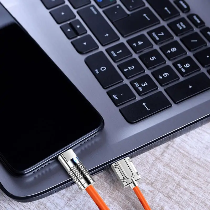 Конектор с микроинтерфейсом Type-C USB A от с сплав, мек гумен кабел за зарядно устройство с мощност 120 W, 3 В 1, кабел за бърза за зареждане1