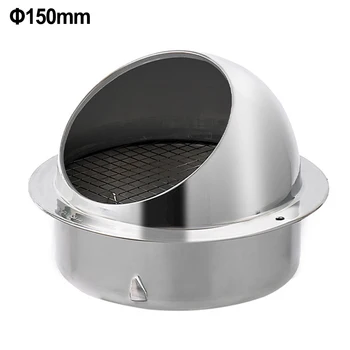 1 бр 100-200 мм Вентилационна решетка, кръгла глава на четка от Неръждаема стомана 304, Външен вентилатор, стенни шапка, дъждобран, Воздуховыпуск