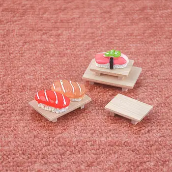 1 Комплект ролеви игри с яденето Красив ярък цвят, реалистичен за микроландшафтного куклена къща, суши, хранене