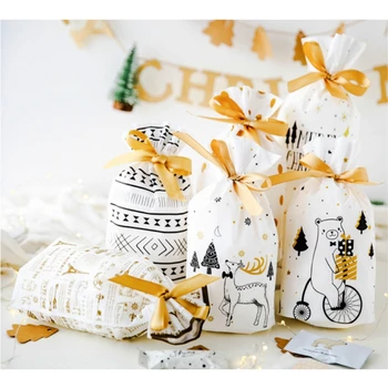 10 бр. пакети за коледни подаръци, чист опаковка под формата на бонбони, снежинки, чанта за съвсем малък, Коледни украси за дома, Нова година 2023t Noel