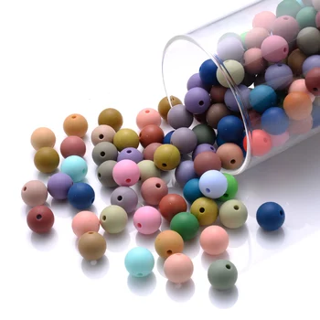 10шт 12 мм, Кръгли чисти силиконови перли за детски силиконов колие направи си САМ Силикон огърлица за никнене на млечни зъби Силиконови перли без бисфенол А