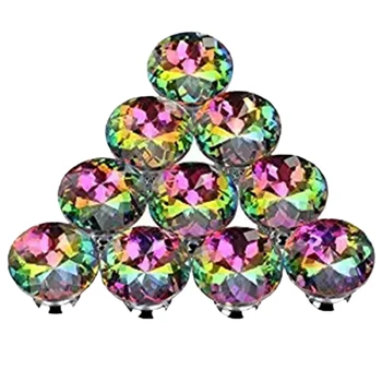 10ШТ 30 мм Цветни кристални дръжки Стъклени Дръжки за шкафове Прибиращи дръжки за домашно гардероба и шкафа