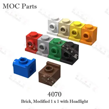 10ШТ MOC Parts 4070 Brick 1 x 1 с фарой Строителни блокове Креативни аксесоари 