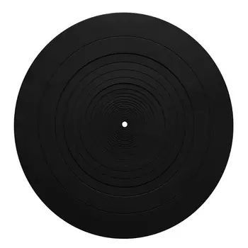 12-инчов подложка за чинии с превръщането на масата Гума силикон мат за всички плейъри винил LP черен