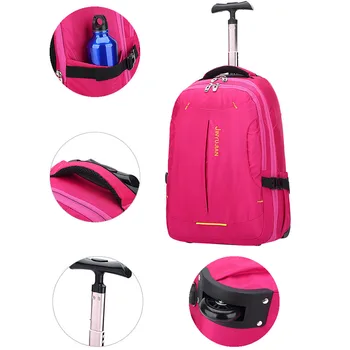 18-Инчов мека холщовая дамски пътна чанта за количка, чанта за багаж с лаптоп на колела, туристически раница, кацане кабина, безплатна Доставка