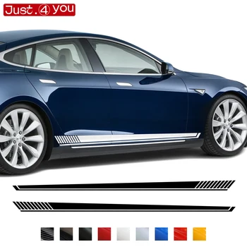 2 бр. за Tesla Model S 2012-2022, странични автомобилни състезателни спортни ивица, стикер, графична стикер, аксесоари