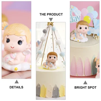 2 елемента Украса За Детска Торта-Забавна Украса За Торта Плюшена Фигурка За Торта Украшение