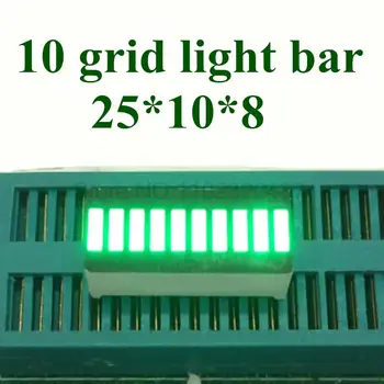 20 БРОЯ Ултра ярка чиста зелена 10-сегментная светлинен панел с 10 мрежи, led цифров тръба 25x10 мм, led дисплей