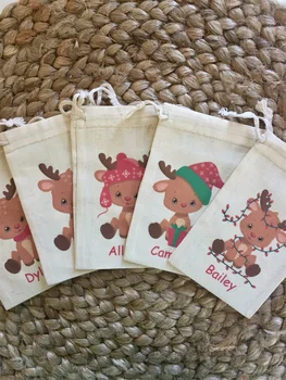 20 парчета детски чанти за Коледно парти/Подарък чанти с елени в асортимент/ Персонални чанти за празнични предложения