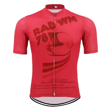 2019 Ретро мотор майк велосипедна мъжките дрехи червена с къс ръкав ropa Ciclismo улични спортове на открито, лятна велосипедна дрехи по поръчка
