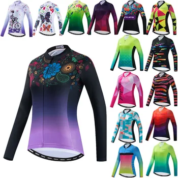 2021, Тениски за колоезденето с дълъг ръкав, дамски велосипедна дрехи, Бързосъхнеща облекло за планински велосипеди S-2XL