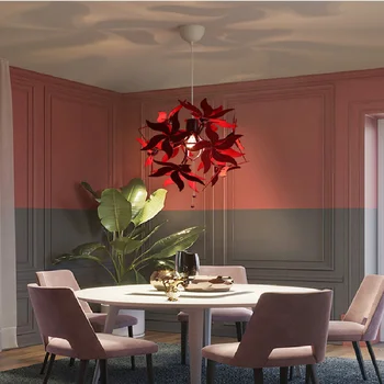 2022 Нова луксозна полилей с цветя баухинии за магазин дрехи, ресторанти на хотела, творчески разтегателен декоративна лампа
