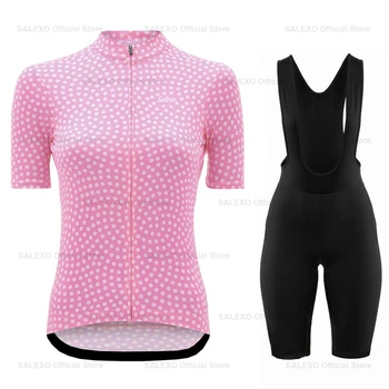 2023 Женски Летен комплект от Джърси за колоезденето с къс ръкав, розова велосипедна дрехи, Мотор форма на пътна екипи, спортни дрехи Ropa Ciclismo Трико