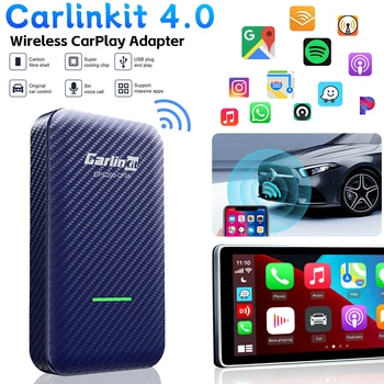 2в1 ОТА Онлайн Актуализация Carlinkit 4.0 за Кабелен и Безжичен адаптер CarPlay Android Auto Dongle Активатор Автомобилен Мултимедиен Плеър