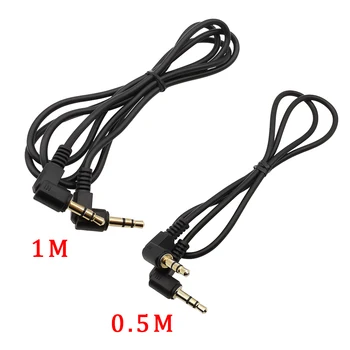 3,5 мм Жак стереокабеля от мъжете на Мъжа Правоъгълен 3,5 мм Plug за слушалки, AUX Удължител на кабела 50/100 см