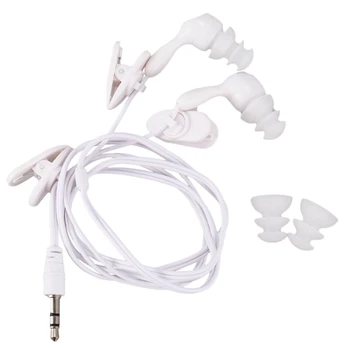 3X Водоустойчиви слушалки-втулки за MP3 MP4 под вода в бял цвят