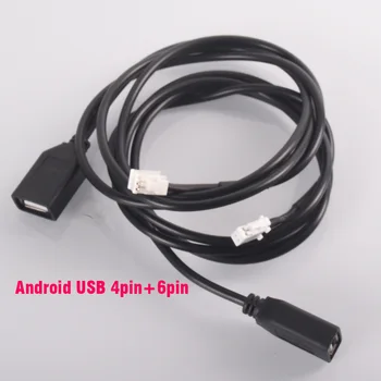 4Pin + 6Pin жак AUX USB кабел за Android Авто радио стерео USB кабел-адаптер MP3