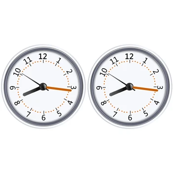 4X мини-часовници за душата на Водоустойчивост IP24 стенен часовник с вендузата за баня, акрилни часовници с вендузата за лице