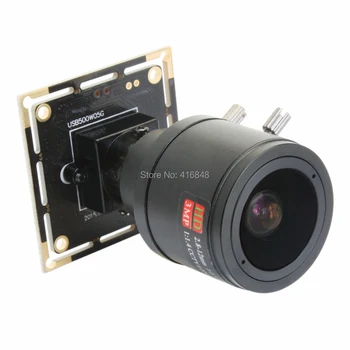 5 мегапиксела камера 2592X1944 MJPEG 1/4 CMOS OV5640 с 2.8-12 мм варифокальный обектив 38*38 mm с автоматична експозиция, малък модул USB-камера за промишлени