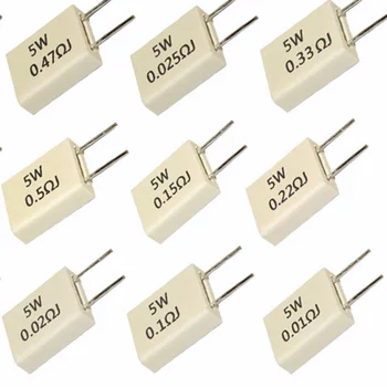 50шт MPR BPR SLR RX27-6 5 W Неиндуктивный резистор циментов 0.01 0.02 0.025 0.03 0.047 0.05 0.1 0.2 0.25 0.3 0.33 0.47 0.5 RJ Ома
