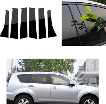 6 бр., автомобилни Дръжки на прозорци, стелажи, отгоре на капака на стикер за Mitsubishi Outlander 2006 2007 2008 2009 2010 2011 2012