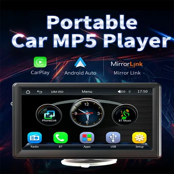7-инчов автомобилен Mp5-радиоплеер 1 din Безжичен Carplay WIFI радио Авто мултимедиен плеър 1080P IPS Монитор със сензорен екран, Bluetooth