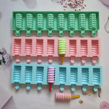 8 Кухини Топката Ред Сладолед Силиконова Форма на Шоколадови Бонбони Желе Годишен Замразен Инструмент За Вземане на DIY Декор на Тортата 3D Форма За Сладолед