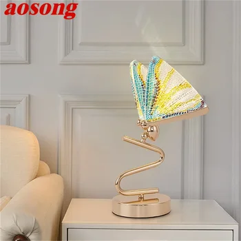 AOSONG Nordic Butterfly Настолни лампи Модерна десктоп осветление LED за дома креативно декорация на спалнята